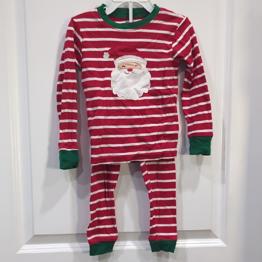 Child of Mine Red and White Striped Santa Pajamas